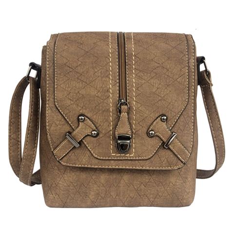 target fake leather messenger bag brown|Brown : Handbags & Purses .